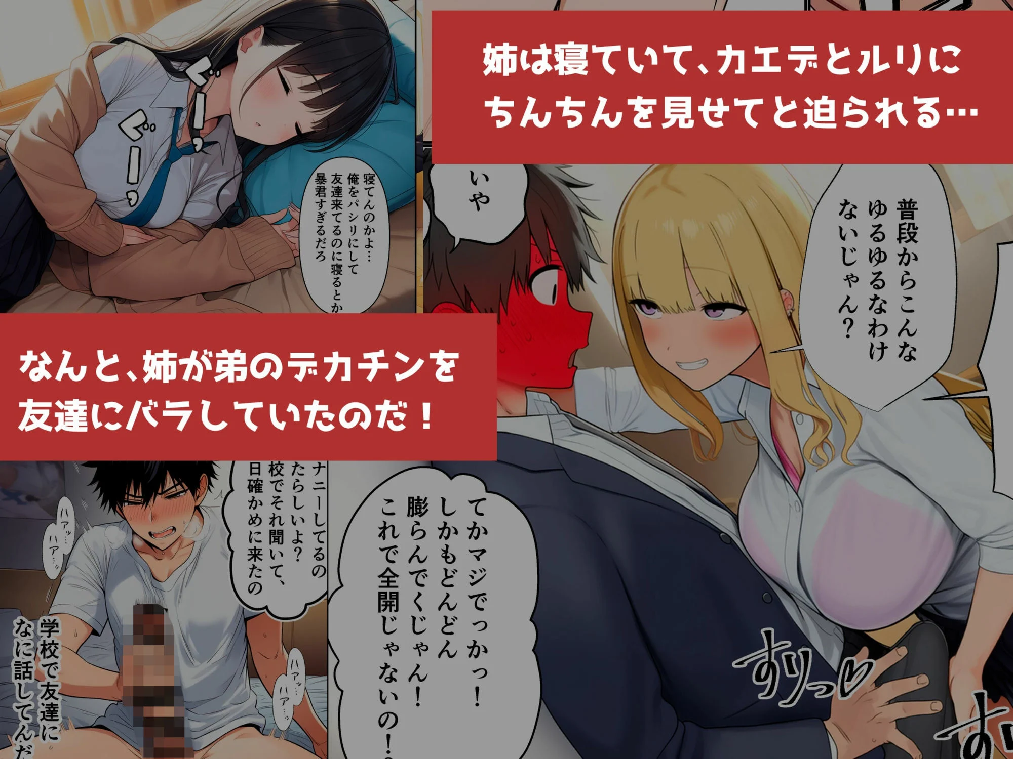 姉の友達にデカチンがバレてオモチャにされた 画像2