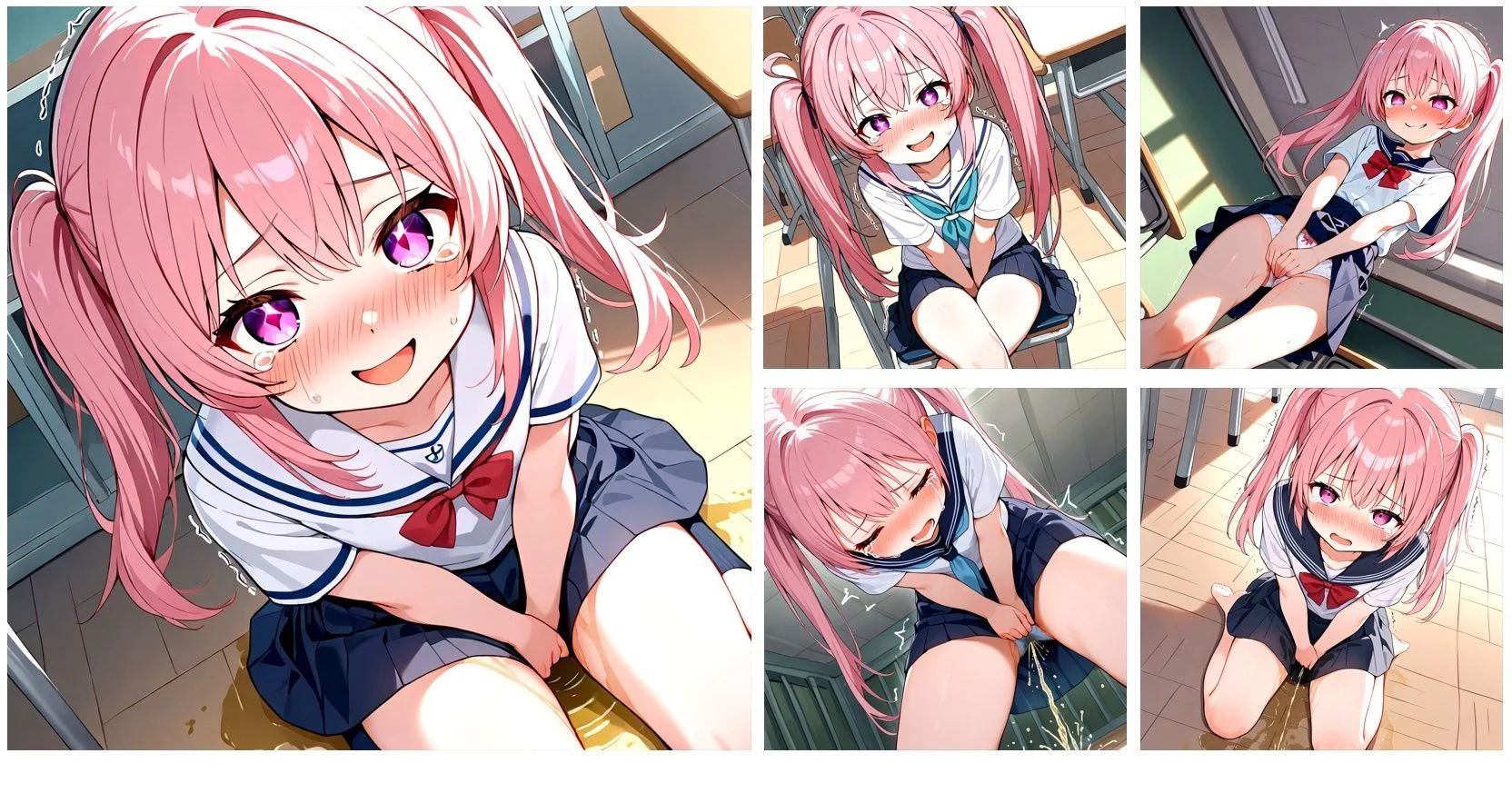 教室でおしっこ漏らして絶望してたけどなんだか逆にクセになっちゃったCG集 画像5