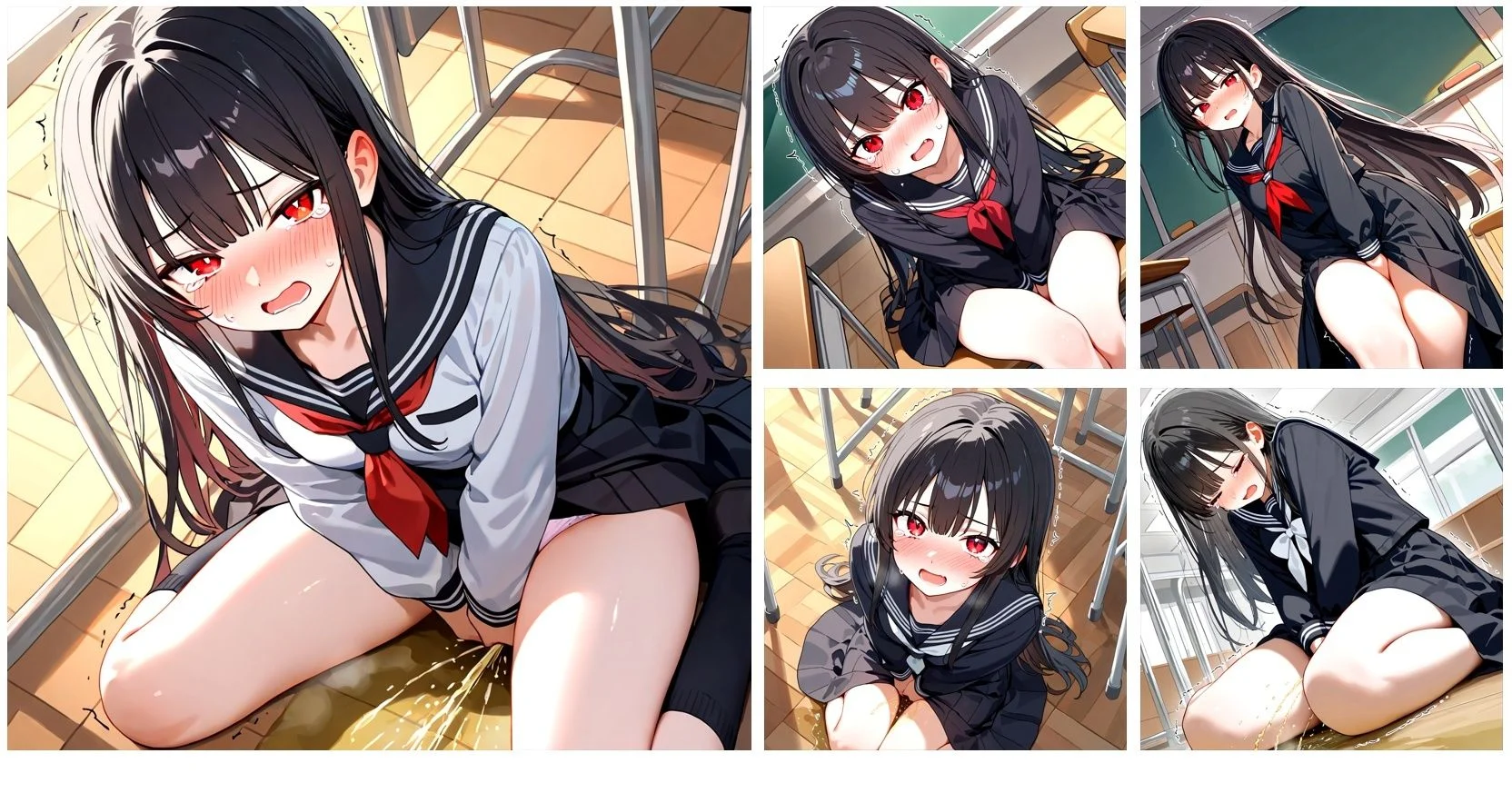 教室でおしっこ漏らして絶望してたけどなんだか逆にクセになっちゃったCG集 画像7