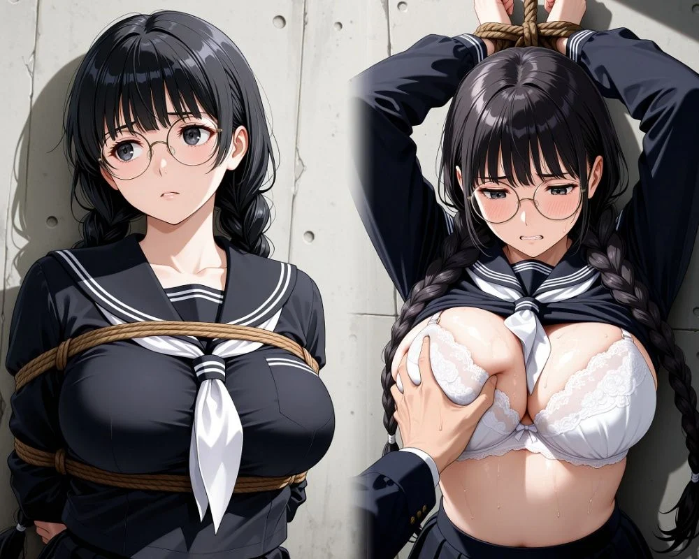 縛り地味子の拘束着衣セックス 画像1